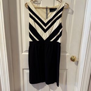 Cynthia Rowley Cream and Black Striped Dress